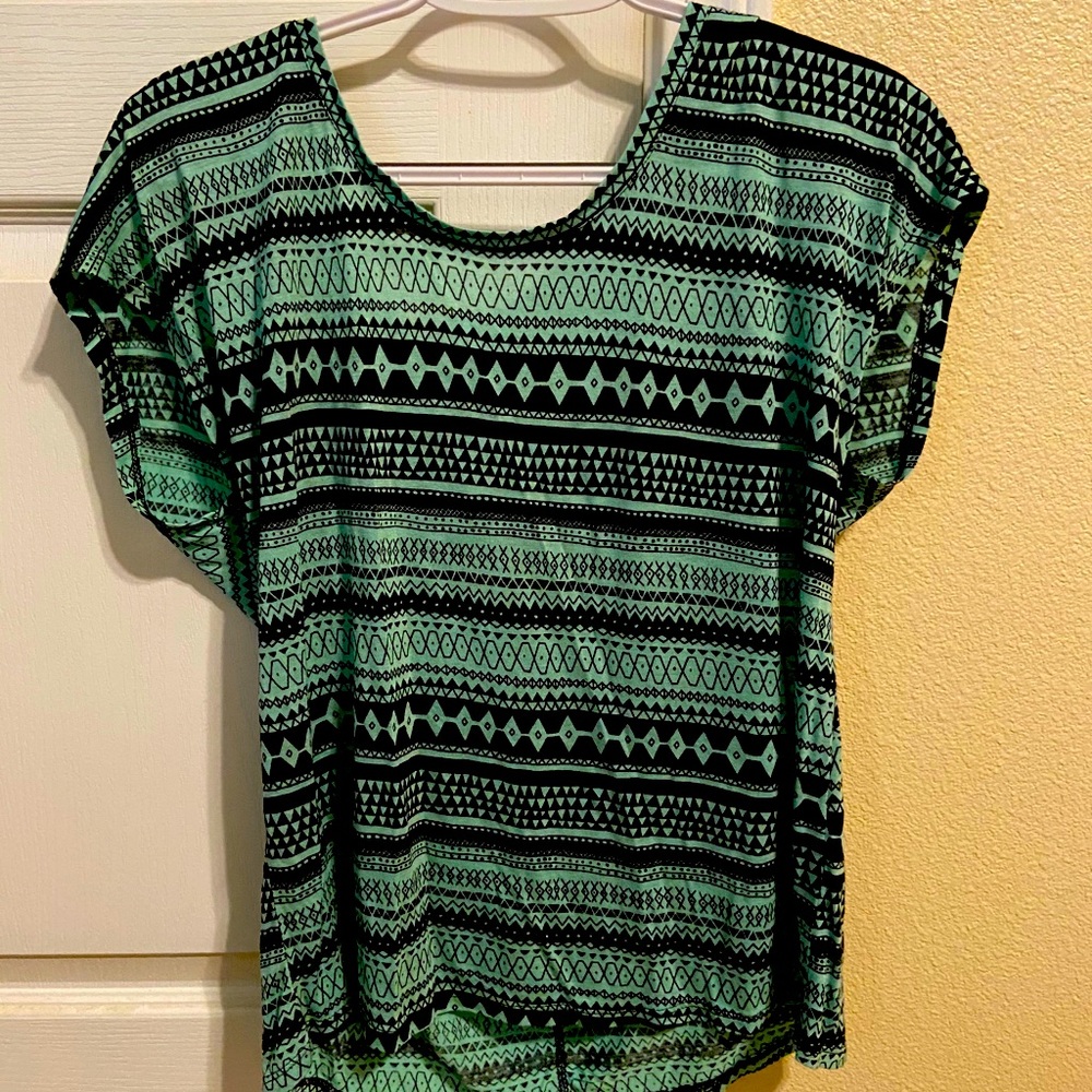 Black and teal top